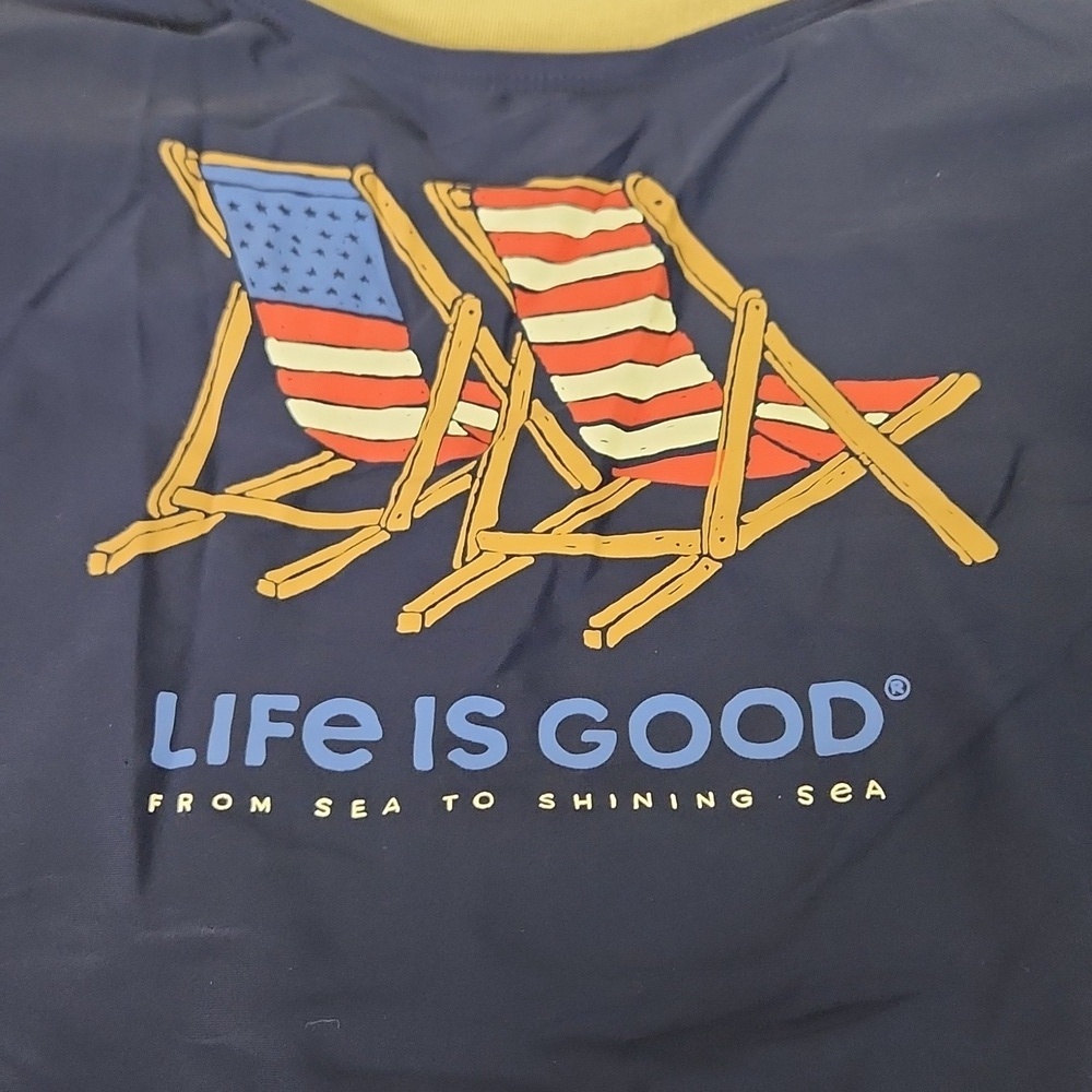 Navy Blue Life is Good One Piece Tank Swimsuit NWT Size XL - Picture 2 of 9
